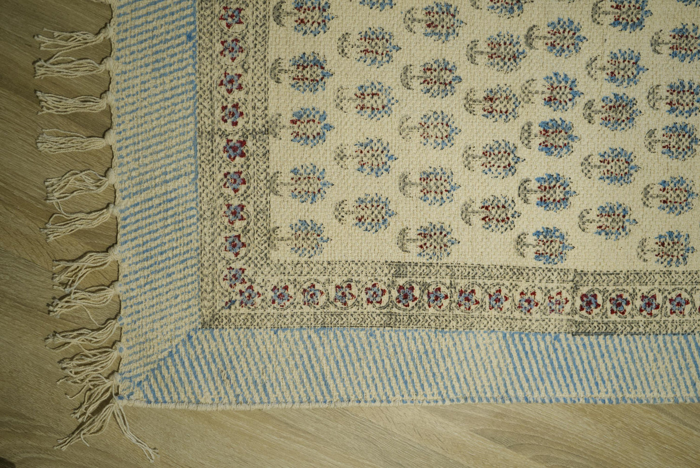 Blue Floral Floor rug - small