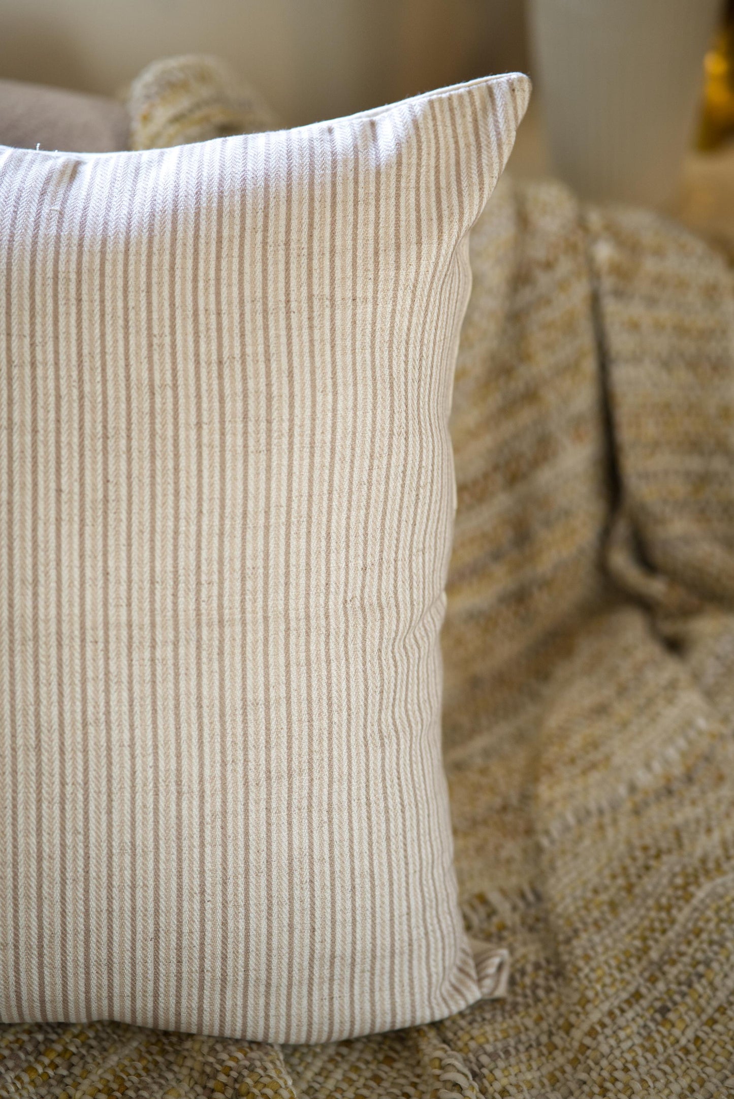 The pinned stripped cushion