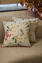 The Pale Peonies Blue - Cotton Cushion covers