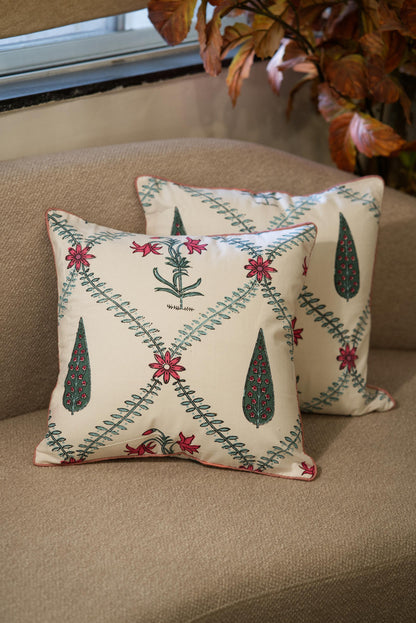 The Red Paisley - Cotton Cushion cover