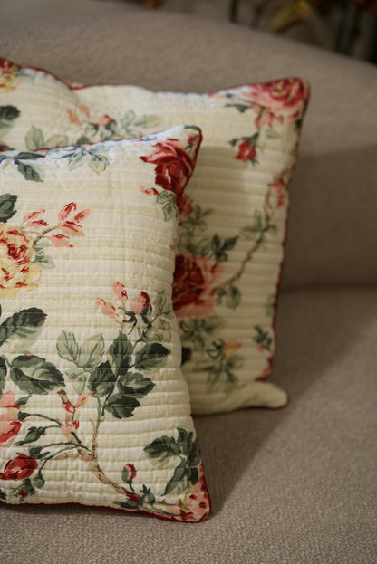The Summer Rose  - Quilted Cushion Cover