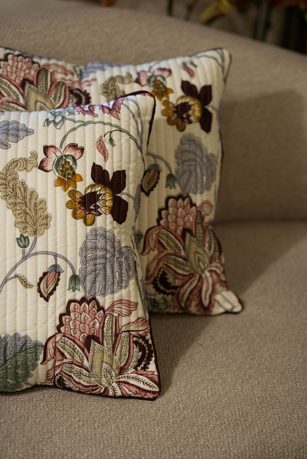 The Dahlias - Quilted Cushion cover