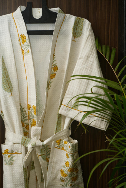 The Green petalled bathrobe