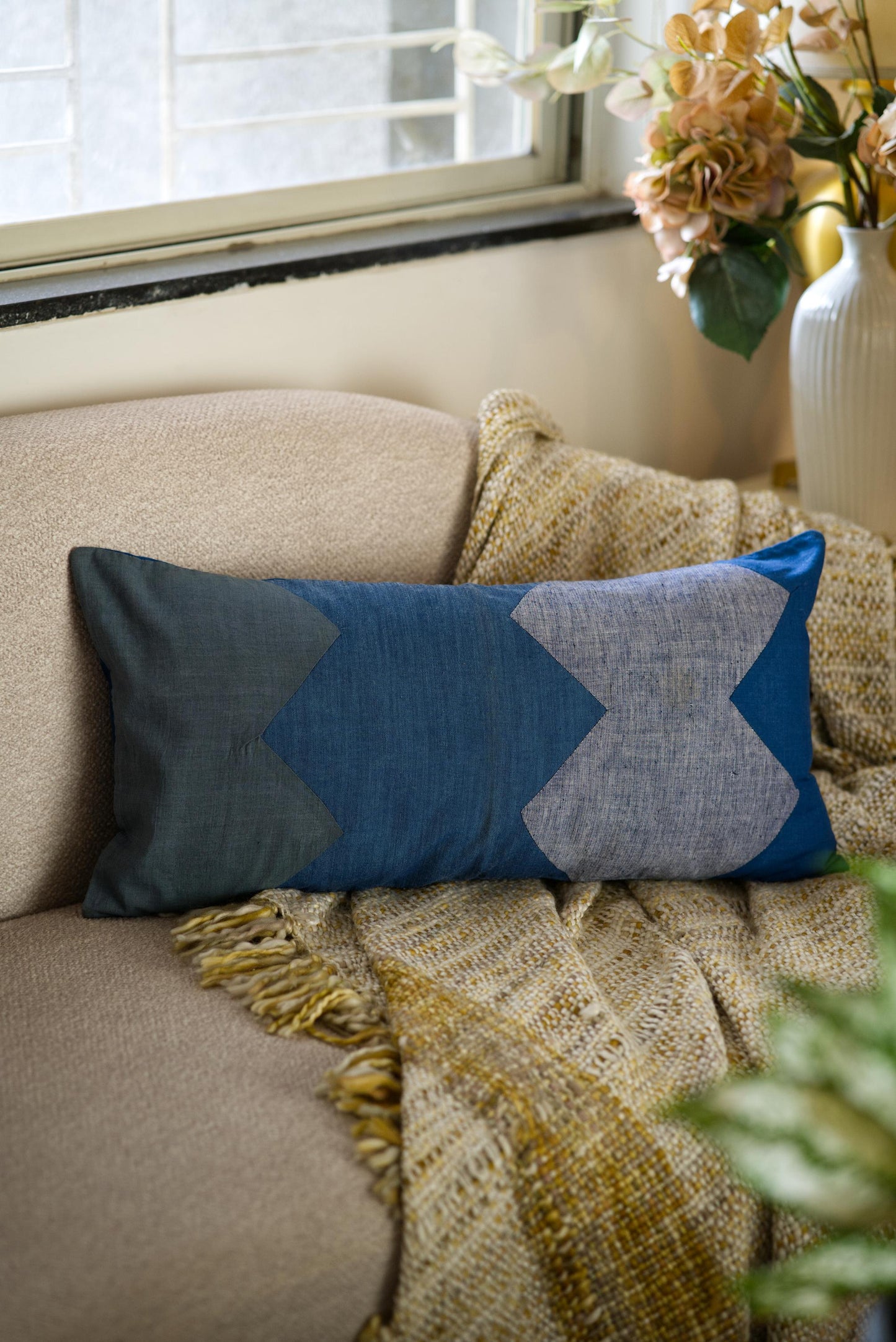 The Khadi patch cushion