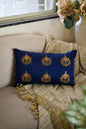 The blue embroidered cushion