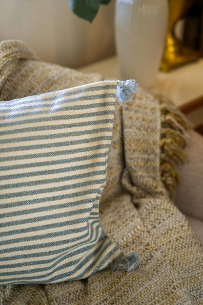 Pale blue lumbar cushion