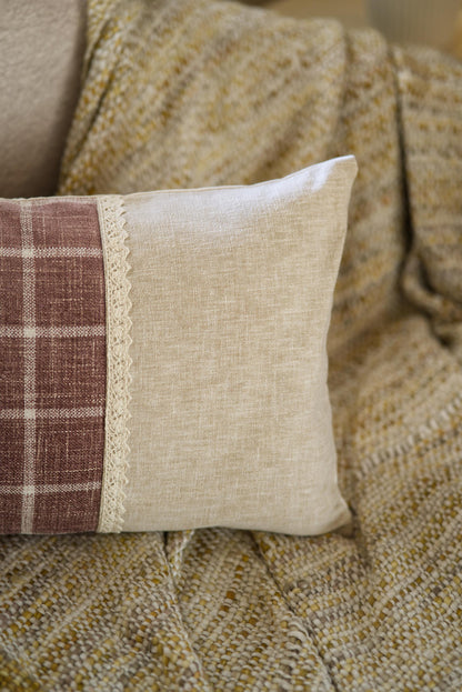 Beige Patch lumbar cushion