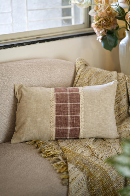 Beige Patch lumbar cushion