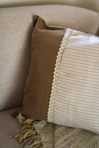 The Stripped patch cushion