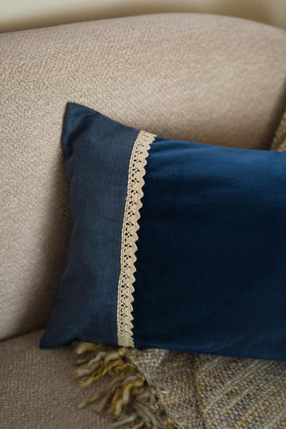 The blue patchwork Lumbar cushion