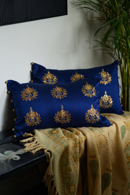 The Blue Embroidered cushion set