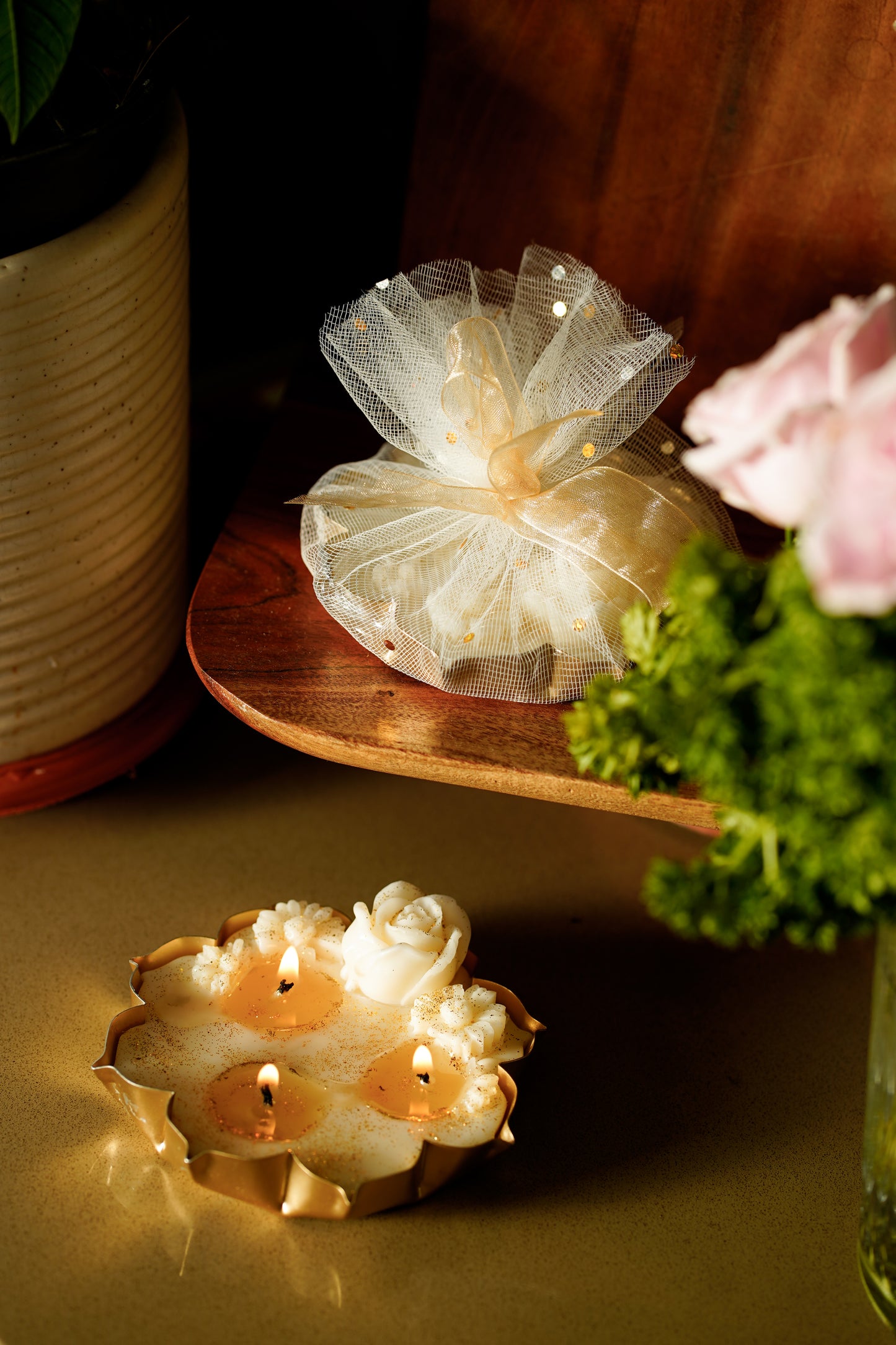 The Lotus Urli Candle