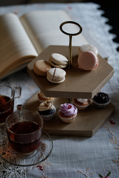 Beige Hexagon Cup Cake stand
