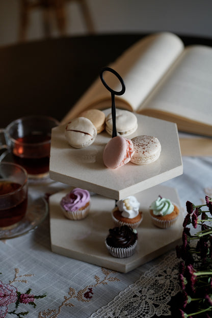 White Hexagon Cup Cake stand