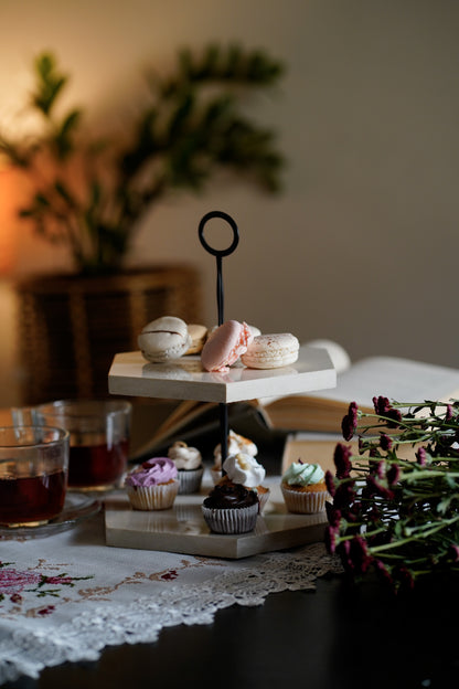 White Hexagon Cup Cake stand